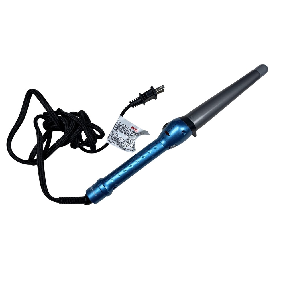 BaBylissPRO Nano Titanium Conicurl Iron Blue Tapered Curling Wand 1.25" BNT125TB
